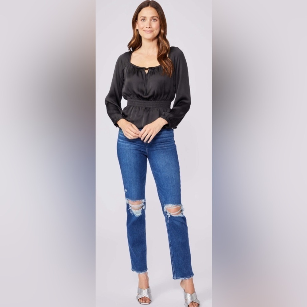 NEW w/TAGS PAIGE Stella High Rise Modern Straight Leg Distressed Jeans Size 29